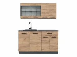 Vicco Cocina Completa|Сocina versátil oro power roble/antracita 140x46x81.6 r-line