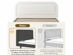 Oferta cama doble - 160 x 200 cm - con cabecero acolchado + almacenaje hidráulico - bucle -^Merax Best