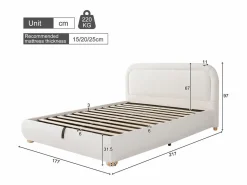 Oferta cama doble - 160 x 200 cm - con cabecero acolchado + almacenaje hidráulico - bucle -^Merax Best
