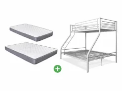 Saldosystocks Oferta: Litera de Matrimonio Metalica + 2 Colchones Blanco Online