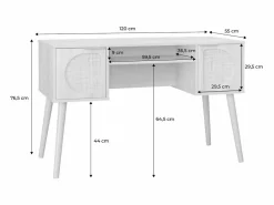 Oficina efecto madera y mimbre, 2 cajones natural^Sweeek Discount