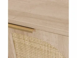 Oficina efecto madera y mimbre, 2 cajones natural^Sweeek Discount