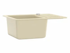 Garden Furniture Oksbøl Fregadero de cocina de granito con un seno Beige Best