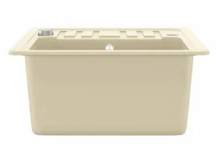 Garden Furniture Oksbøl Fregadero de cocina de granito con un seno Beige Best