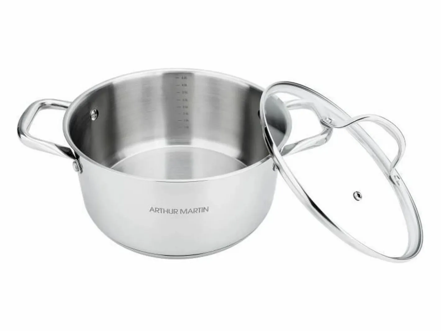Arthur Martin Material Y Utensilios De Cocina|Olla de 32 cm con tapa – Acero inoxidable