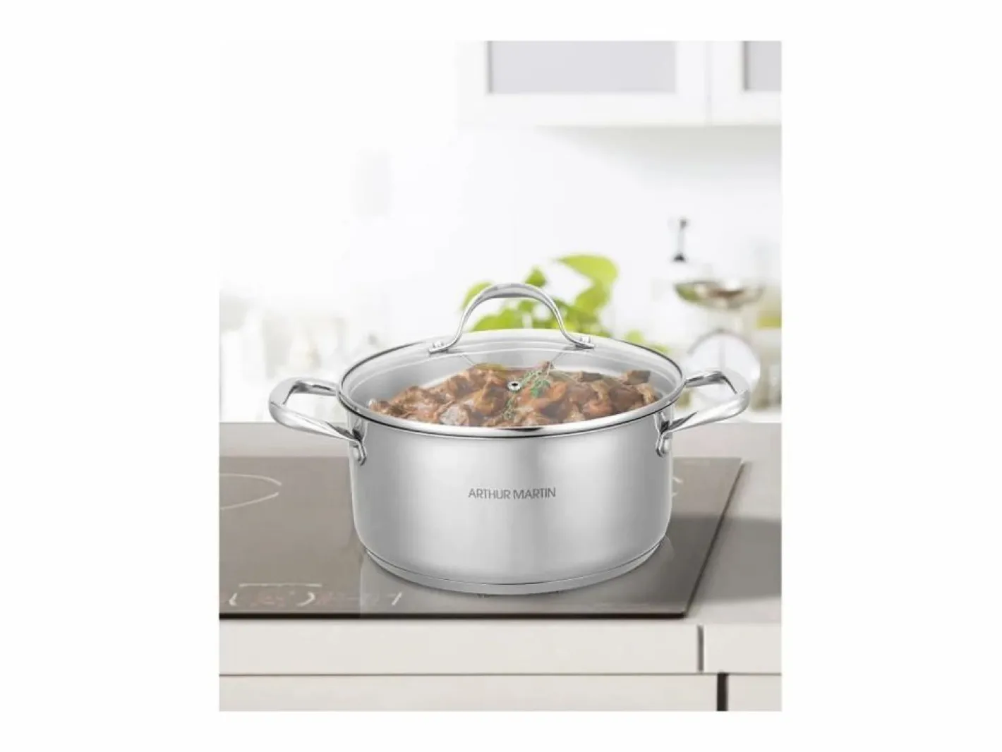 Arthur Martin Material Y Utensilios De Cocina|Olla de 32 cm con tapa – Acero inoxidable