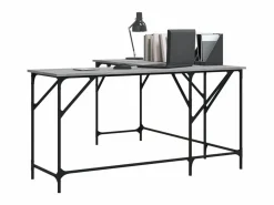 Garden Furniture Olyn Escritorio madera de ingeniería Sonoma 149x149x75 cm Gris Best