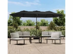 Garden Furniture Onara Sombrilla de jardín doble negro 449x265 cm Clearance