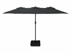 Garden Furniture Onara Sombrilla de jardín doble negro 449x265 cm Clearance
