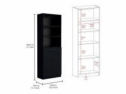 TuHome Librería|Oracle - Juego de Sala de 3 Piezas con 3 Libreros, Wengué