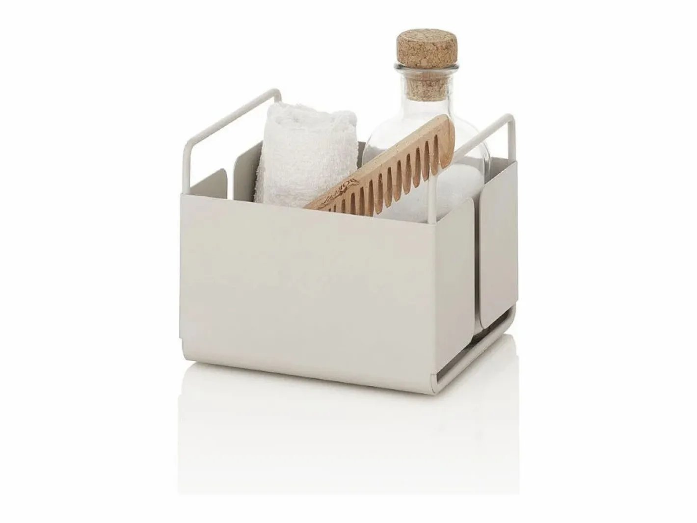 Materiales Y Utensilios De Cocina|Organizador de metal blanco para mesa de cocina y baño Kyo
