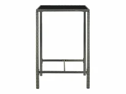 Garden Furniture Mesa Alta|Orren Mesa alta de jardín ratán sintético y vidrio 70x70x110 cm