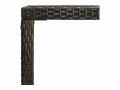Garden Furniture Orren Mesa alta de jardín ratán sintético y vidrio marrón 130x60x110cm Marru00f3n Outlet