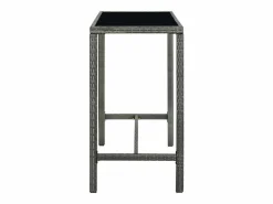 Garden Furniture Mesa Alta|Orren Mesa alta de jardín ratán sintético y vidrio 130x60x110cm