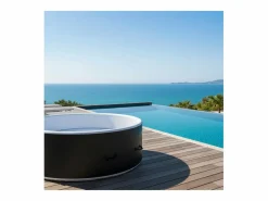 Ospazia Spa hinchable redondo de 6 plazas en Dropstitch - - Diámetro: 200 cm - Filtro y funda incluidos Negro Outlet