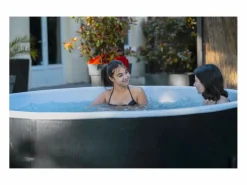Ospazia Spa hinchable redondo de 6 plazas en Dropstitch - - Diámetro: 200 cm - Filtro y funda incluidos Negro Outlet