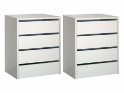 Pack 2 Cajoneras Interior Armarios Brillo 46x64x45 cm Blanco Discount