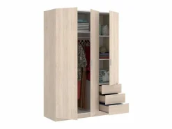 Pack 3 muebles aux. dormitorio juvenil color roble Marru00f3n