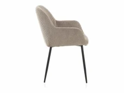 Pack 4 sillones tapizados en tela de pana lavanda con patas metálicas negras^ Sale