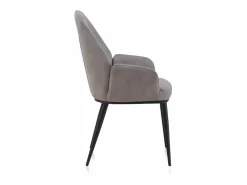 Sillas Y Lotes De Sillas|Pack 2 sillones tapizados en claro patas metálicas negras