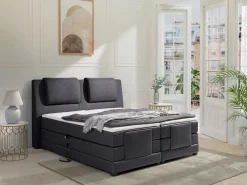Palacio Cama Continental Boxspring|Cama Articulada|Pack boxspring CASTEL II de - Color Antracita