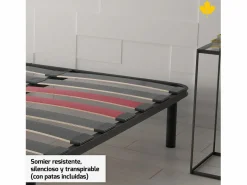 Conjunto Colchón Y Somier|Pack Colchón + Almohada Viscoelastica + Somier Descansin | 105x180 | Ideal para Personas con Dolores de Espalda | Efecto nube | Silencioso