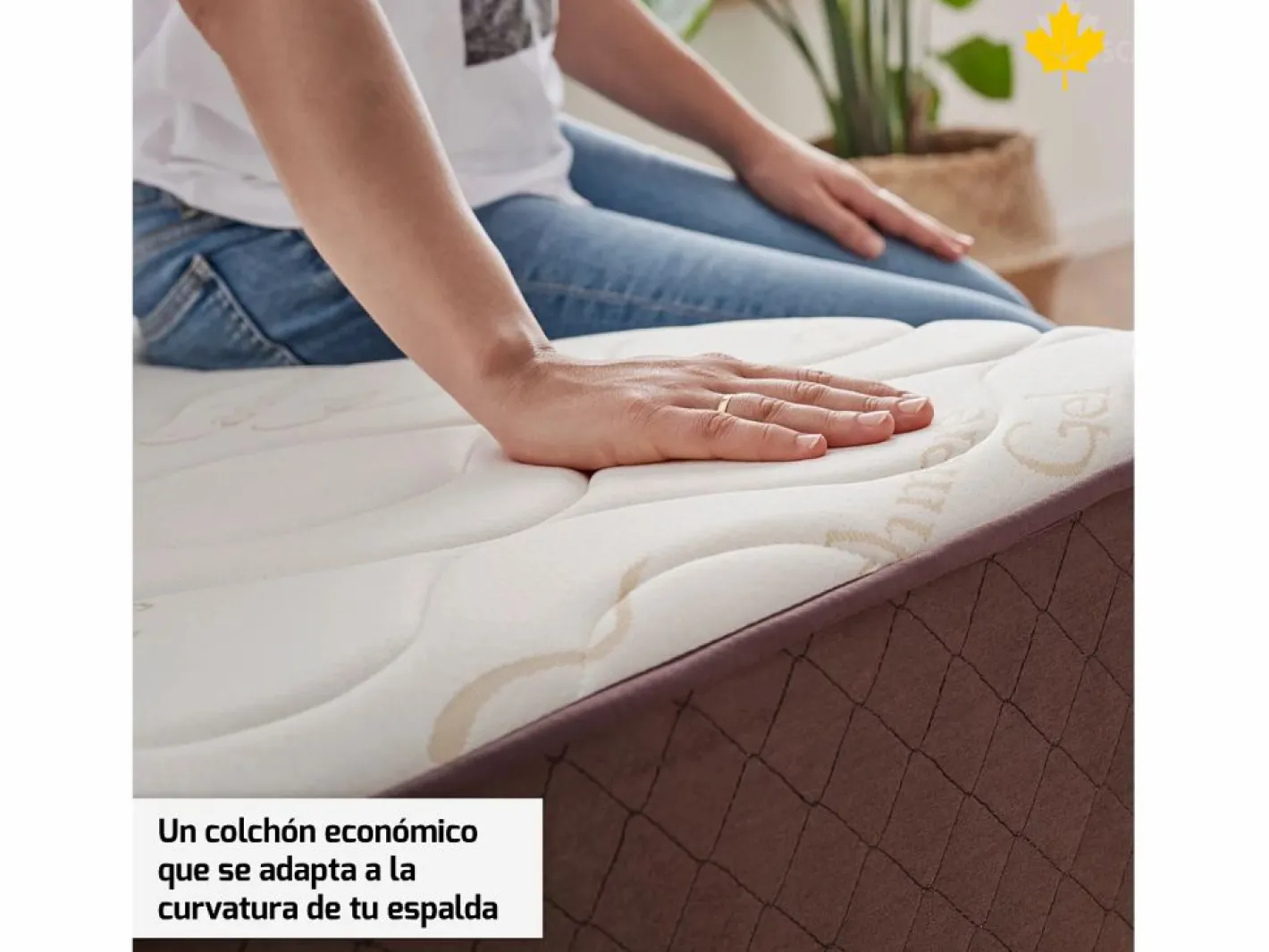 Pack Colchón + Almohada Viscoelastica + Somier Descansin | 180x190 | Ideal para Personas con Dolores de Espalda | Efecto nube | Silencioso^