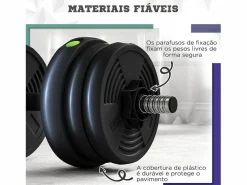 SPORTNOW Pack de 2 mancuernas Go 20kg 2 en 1 Negro Best