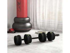 SPORTNOW Pack de 2 mancuernas Go 20kg 2 en 1 Negro Best