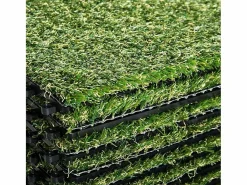 Outsunny Césped Artificial|Pack de 10 placas de césped artificial verde grosor 25mm