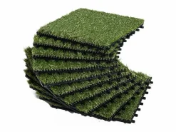 Outsunny Césped Artificial|Pack de 10 placas de césped artificial verde grosor 25mm
