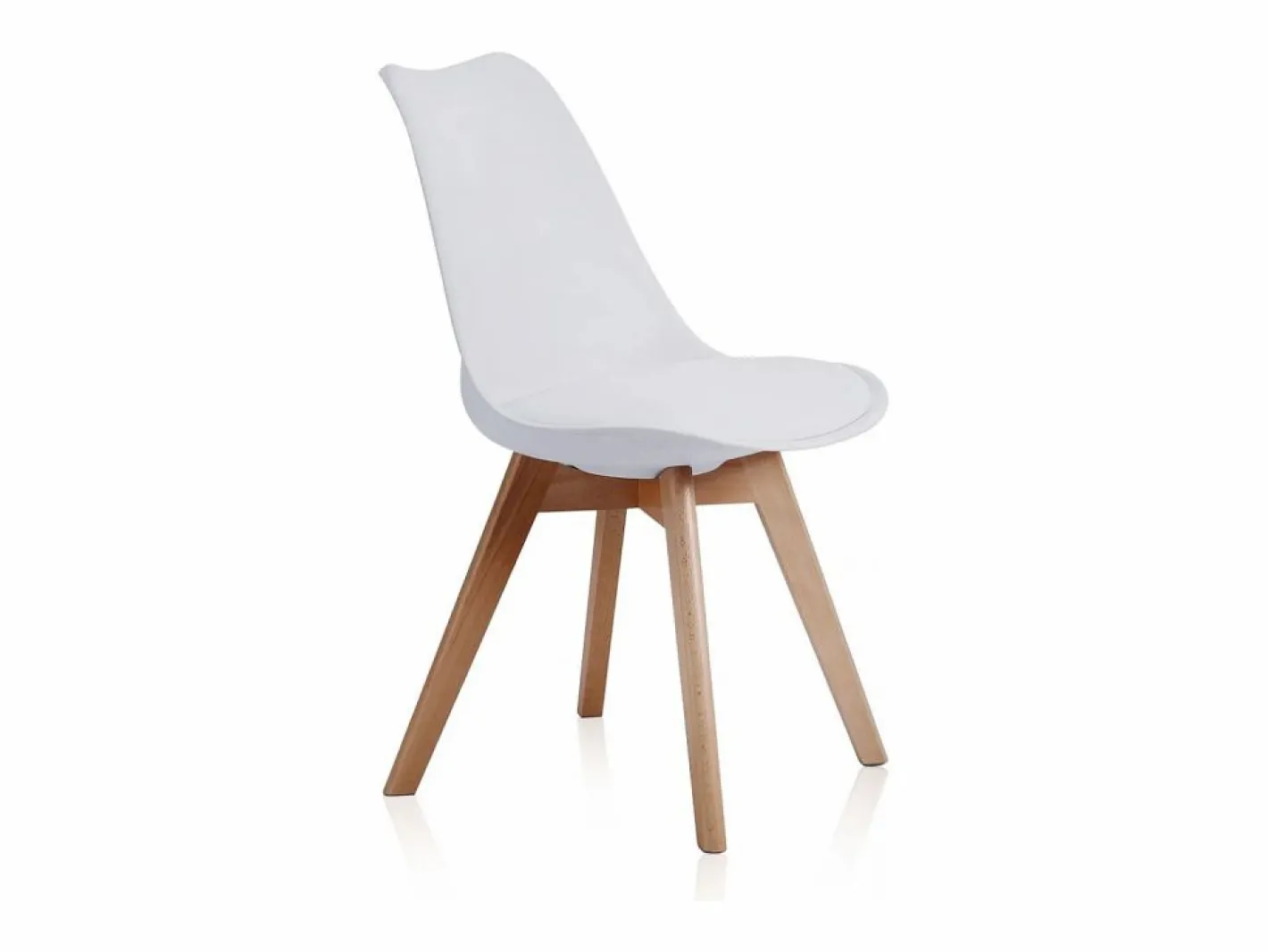 Basic Pack de 4 sillas de comedor Bistro estilo nórdico Adec Blanco Outlet