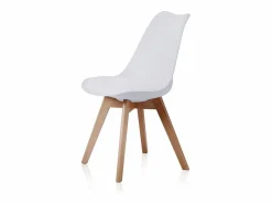 Basic Pack de 4 sillas de comedor Bistro estilo nórdico Adec Blanco Outlet