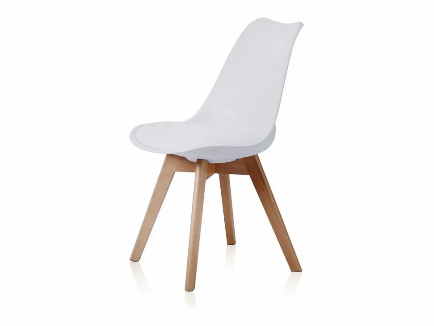 Basic Pack de 4 sillas de comedor Bistro estilo nórdico Adec Blanco Outlet