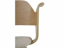 Pack de 4 sillones madera contrachapado roble asiento tapizado Color natural claro Clearance
