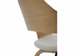 Pack de 4 sillones madera contrachapado roble asiento tapizado Color natural claro Clearance
