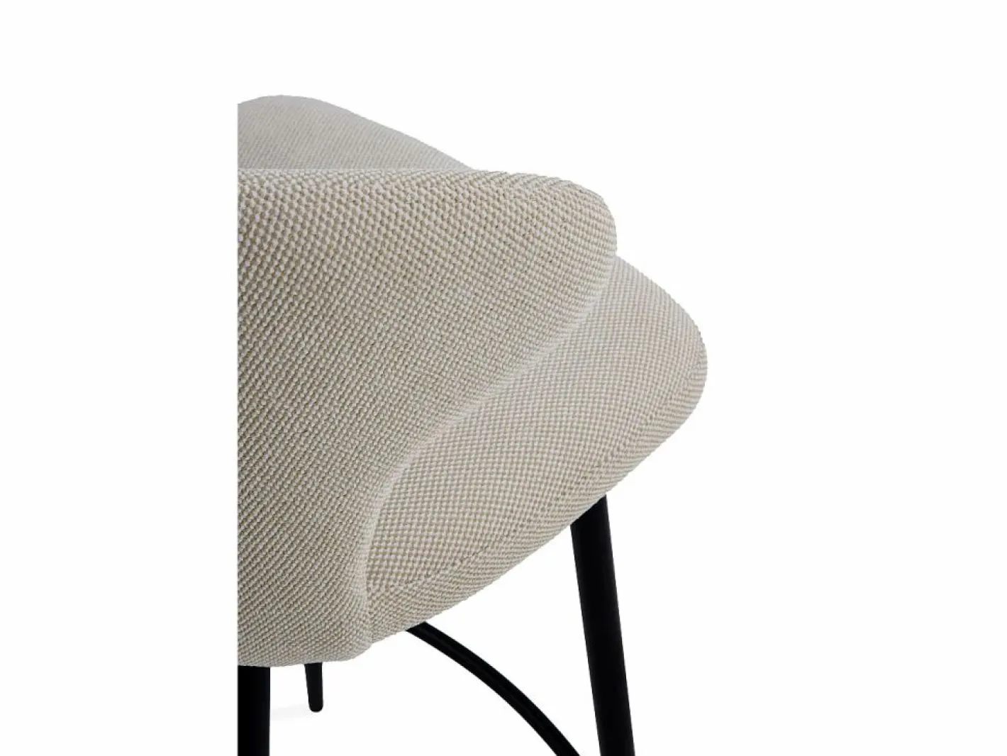 Pack de 2 taburetes tapizados color beig patas metálicas negras Beige Online