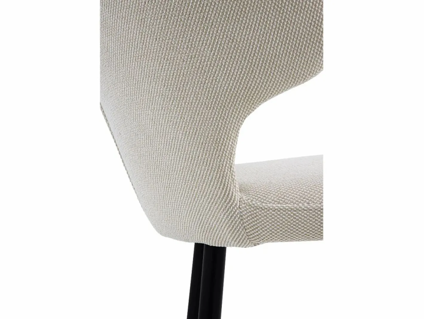 Pack de 2 taburetes tapizados color beig patas metálicas negras Beige Online