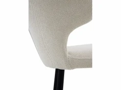 Pack de 2 taburetes tapizados color beig patas metálicas negras Beige Online
