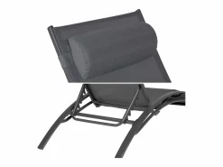 Happy Garden Pack de 2 tumbonas GALAPAGOS en textileno aluminio antracita Gris Sale