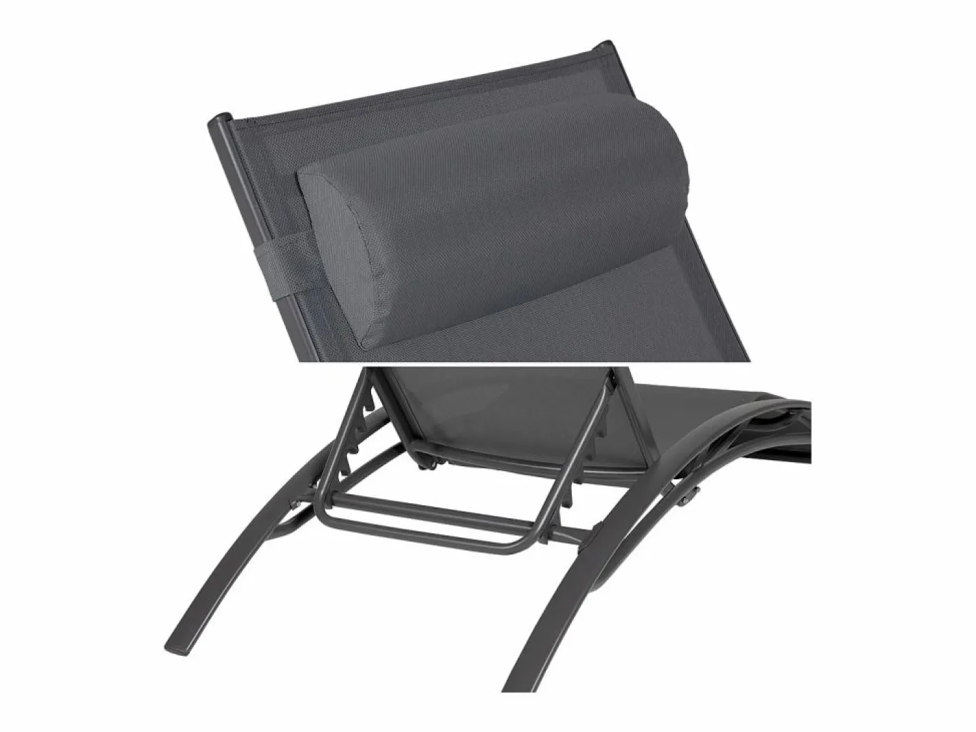 Happy Garden Pack de 2 tumbonas GALAPAGOS en textileno aluminio antracita Gris Sale
