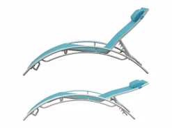 Pack de 2 tumbonas GALAPAGOS en textileno azul aluminio blanco^Happy Garden Hot