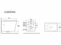 Pack de inodoro flotante en cerámica blanca con bastidor de soporte y placa de activación, CLEMONA^Vente-unique Clearance