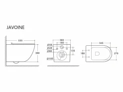 Pack de inodoro flotante mate con bastidor de soporte y placa de activación, JAVOINE^Vente-unique Clearance