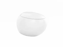 Vente-unique Pack de inodoro flotante de cerámica con bastidor decorativo, HURO II Blanco