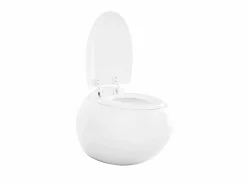 Vente-unique Pack de inodoro flotante de cerámica con bastidor decorativo, HURO II Blanco