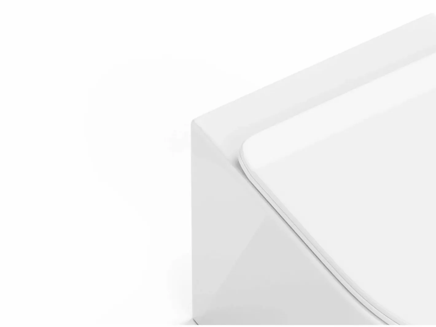 Vente-unique Pack de inodoro flotante brillante con soporte y placa de accionamiento, JAVOINE Blanco New