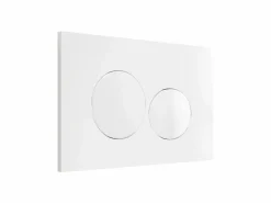 Vente-unique Pack de inodoro flotante brillante con soporte y placa de accionamiento, JAVOINE Blanco New