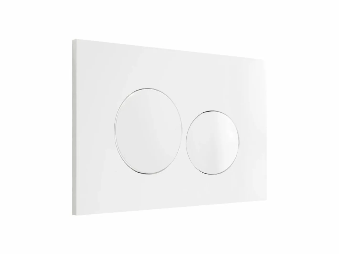 Vente-unique Pack de inodoro flotante brillante con soporte y placa de accionamiento, JAVOINE Blanco New