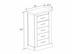 Muebles Niño|Pack de Muebles de Dormitorio Habitación Infantil con Cabecero, 1 Mesita de Noche 3 Cajones y Sinfonier en Color Blanco Mate Mauvella Rayas